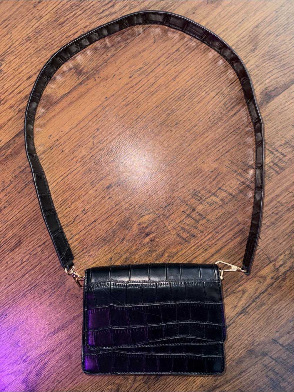 Blackwood Croc-Embossed Crossbody Bag - 38.B1